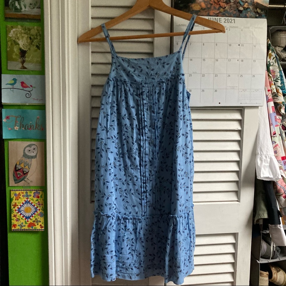 🟢 Kid’s Blue Floral Casual Dress